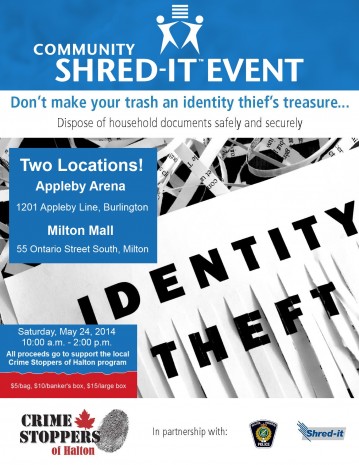 Crime Stoppers Community Shred Event Poster 2014