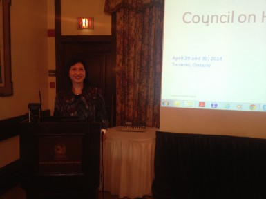 Susan Eng delivers a special address at the Conference Board of Canada/Council of Healthy Aging's Meeting on the importance of financial care