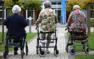 women on walkers