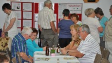 A lot of activity around the information booths